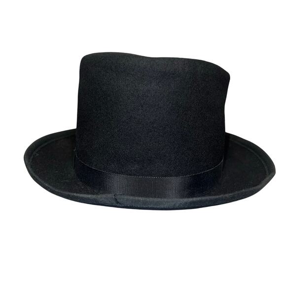 Planar Mens Size L 100% Merino Wool Top Hat Gothic Magician Vampire Vintage - Picture 1 of 6